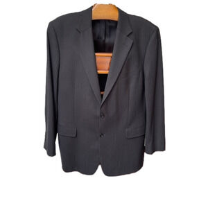 Brooks Brothers Wool Sport Coat Black Pinstripe 44L